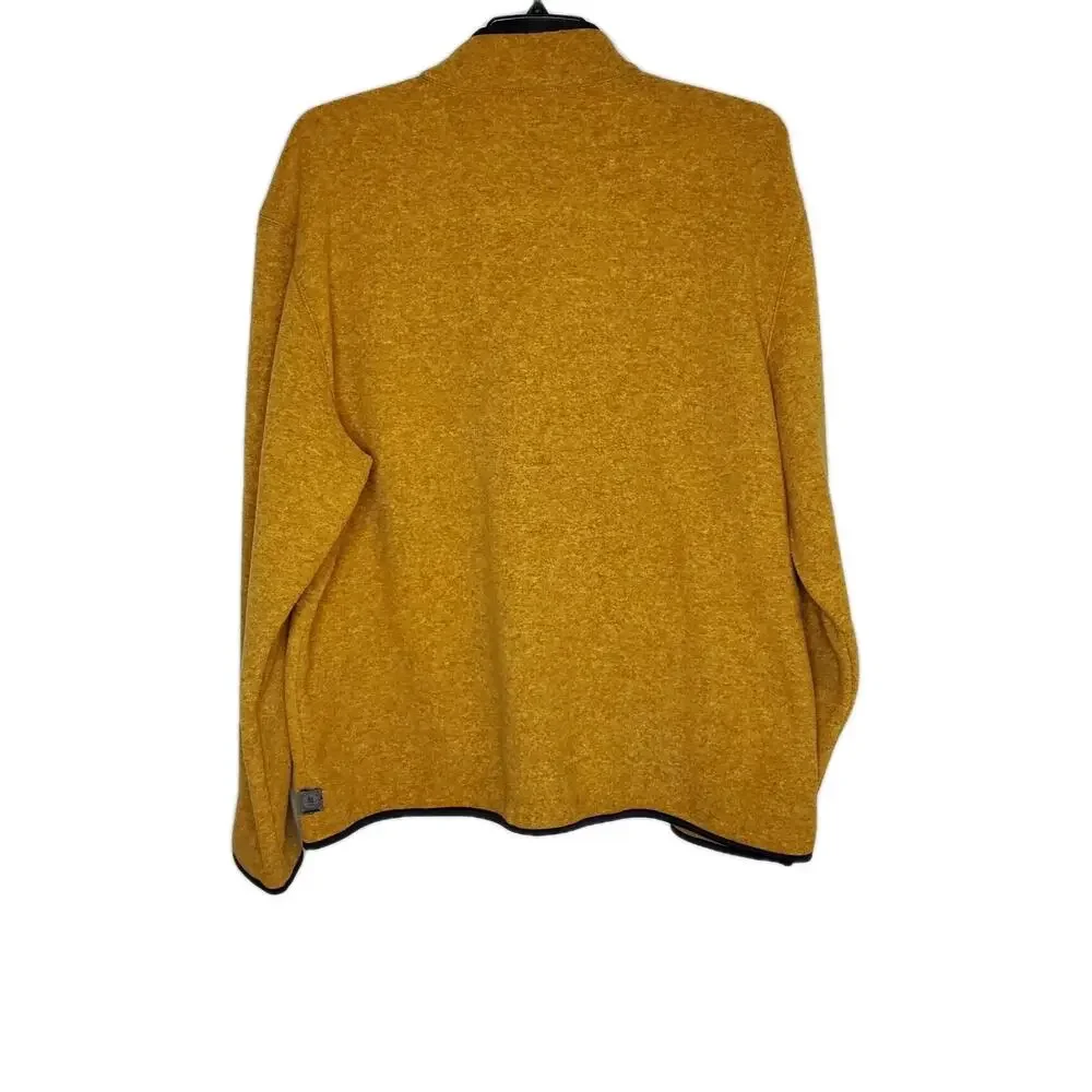GH Bass & CO Mens Yellow Fleece 1/4 Snap Heat Tech Pullover Top SZ XXL 2XL